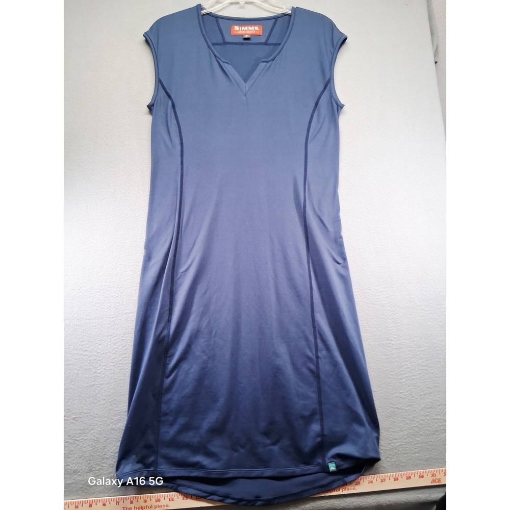 Simms Women Fishing Products Blue Sleeveles Dress Size Small